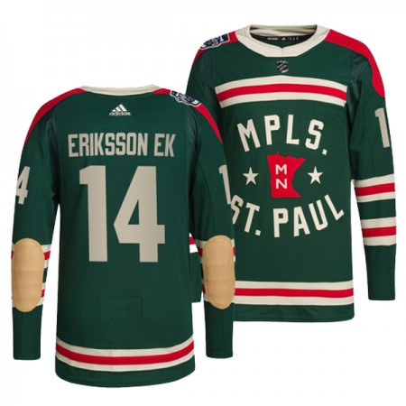 Mænd NHL Minnesota Wild Trøje Joel Eriksson EK 14 Adidas Grøn Winter Classic Authentic